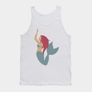 Mermaid with Pink Hair and a Green Tail Tank Top